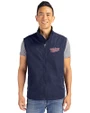Minnesota Twins Cooperstown Cutter & Buck Charter Eco Recycled Mens Full-Zip Vest Navy Blue Front