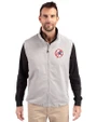 New York Yankees Cooperstown Cutter & Buck Charter Recycled Packable Mens Full Zip Vest Polished Medium Gray Front