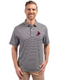 St. Louis Cardinals Cooperstown Cutter & Buck Forge Eco Double Stripe Stretch Recycled Mens Big &Tall Polo Navy Blue/White Front