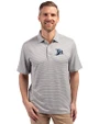 Tampa Bay Rays Cooperstown Cutter & Buck Forge Eco Double Stripe Stretch Recycled Mens Big &Tall Polo Polished/White Front