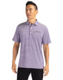 Colorado Rockies Cooperstown Cutter & Buck Forge Eco Double Stripe Stretch Recycled Mens Polo College Purple/White Front