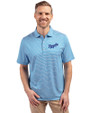 Kansas City Royals Cooperstown Cutter & Buck Forge Eco Double Stripe Stretch Recycled Mens Polo Digital/White Front