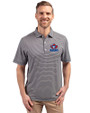 Toronto Blue Jays Cooperstown Cutter & Buck Forge Eco Double Stripe Stretch Recycled Mens Polo Navy Blue/White Front