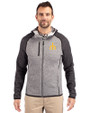 Seattle Mariners Cooperstown Cutter & Buck Mainsail Full Zip Hooded Mens Jacket Polished Heather/Charcoal Heather Front
