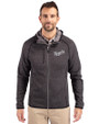 Kansas City Royals Cooperstown Cutter & Buck Mainsail Full Zip Hooded Mens Jacket Charcoal Heather Front