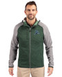 Tampa Bay Rays Cooperstown Cutter & Buck Mainsail Full Zip Hooded Mens Jacket Hunter Heather/Polished Heather Front