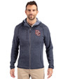 Washington Nationals Cooperstown Cutter & Buck Mainsail Full Zip Hooded Mens Jacket Liberty Navy Heather Front