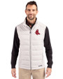 Boston Red Sox Cooperstown Cutter & Buck Evoke Hybrid Softshell Recycled Mens Full Zip Vest CONCRETE Front