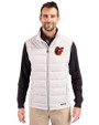 Baltimore Orioles Cooperstown Cutter & Buck Evoke Hybrid Softshell Recycled Mens Full Zip Vest CONCRETE Front
