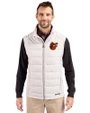 Baltimore Orioles Cooperstown Cutter & Buck Evoke Hybrid Softshell Recycled Mens Full Zip Vest CONCRETE Front