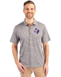 Texas Rangers Cooperstown Cutter & Buck Forge Eco Heather Stripe Stretch Recycled Mens Big & Tall Polo Elemental Grey Heather Front