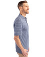 Los Angeles Dodgers Cooperstown Cutter & Buck Forge Eco Heather Stripe Stretch Recycled Mens Big & Tall Polo Navy Blue Heather Side