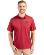 Minnesota Twins Cooperstown Cutter & Buck Pike Eco Tonal Geo Print Stretch Recycled Mens Big & Tall Polo Cardinal Red Front