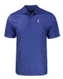 Chicago Cubs Cooperstown Cutter & Buck Pike Eco Tonal Geo Print Stretch Recycled Mens Big & Tall Polo Tour Blue Mannequin