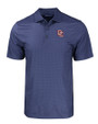 Washington Nationals Cooperstown Cutter & Buck Pike Eco Tonal Geo Print Stretch Recycled Mens Big & Tall Polo Navy Blue Mannequin