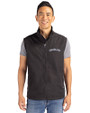 Colorado Rockies Cooperstown Cutter & Buck Charter Eco Full-Zip Mens Big & Tall Vest Black Front