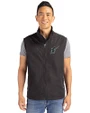 Miami Marlins Cooperstown Cutter & Buck Charter Eco Full-Zip Mens Big & Tall Vest Black Front
