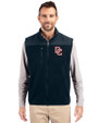 Washington Nationals Cooperstown Cutter & Buck Cascade Eco Sherpa Mens Big and Tall Fleece Vest Navy Blue Front