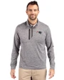 New England Patriots Cutter & Buck Stealth Heathered Quarter Zip Mens Pullover Elemental Grey Front