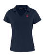 Boston Red Sox Cooperstown Cutter & Buck Daybreak Eco Recycled Womens V-neck Polo Navy Blue Mannequin