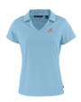 Atlanta Braves Cooperstown Cutter & Buck Daybreak Eco Recycled Womens V-neck Polo Atlas Light Blue Mannequin