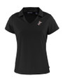 Cincinnati Reds Cooperstown Cutter & Buck Daybreak Recycled Womens V-Neck Polo Black Mannequin