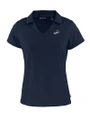 Los Angeles Dodgers Cooperstown Cutter & Buck Daybreak Eco Recycled Womens V-neck Polo Navy Blue Mannequin