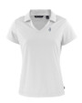Chicago Cubs Cooperstown Cutter & Buck Daybreak Eco Recycled Womens V-neck Polo White Mannequin