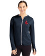 Boston Red Sox Cooperstown Cutter & Buck Daybreak Eco Recycled Womens Full Zip Hoodie Navy Blue Front