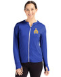 Seattle Mariners Cooperstown Cutter & Buck Daybreak Recycled Womens Hooded Full Zip Tour Blue Front