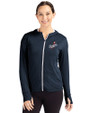Los Angeles Dodgers Cooperstown Cutter & Buck Daybreak Eco Recycled Womens Full Zip Hoodie Navy Blue Front