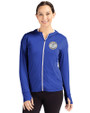 Milwaukee Brewers Cooperstown Cutter & Buck Daybreak Eco Recycled Womens Full Zip Hoodie Tour Blue Front