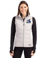Chicago White Sox Cooperstown Cutter & Buck Evoke Hybrid Softshell Recycled Womens Full Zip Vest CONCRETE Front