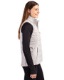 New York Yankees Cooperstown Cutter & Buck Evoke Hybrid Softshell Recycled Womens Full Zip Vest CONCRETE Side