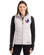 Montreal Expos Cooperstown Cutter & Buck Evoke Hybrid Softshell Recycled Womens Full Zip Vest CONCRETE Front