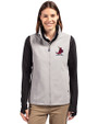St. Louis Cardinals Cooperstown Cutter & Buck Charter Eco Recycled Full-Zip Womens Vest Polished Medium Gray Front