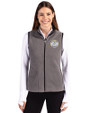 Milwaukee Brewers Cooperstown Cutter & Buck Cascade Eco Fleece Womens Vest Elemental Grey/Black Front