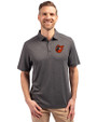 Baltimore Orioles Cooperstown Cutter & Buck Forge Eco Stretch Recycled Mens Polo Dark Black Heather Front