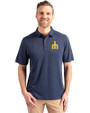 Seattle Mariners Cooperstown Cutter & Buck Forge Eco Stretch Recycled Mens Polo Dark Navy Blue Heather Front