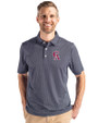 Los Angeles Angels Cooperstown Cutter & Buck Pike Eco Symmetry Print Stretch Recycled Mens Polo Navy Blue/White Front