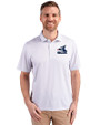 Chicago White Sox Cooperstown Cutter & Buck Pike Eco Symmetry Print Stretch Recycled Mens Polo White/Polished Front