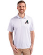 Arizona Diamondbacks Cooperstown Cutter & Buck Pike Eco Symmetry Print Stretch Recycled Mens Polo White/Polished Front