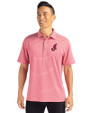 Cleveland Indians Cooperstown Cutter & Buck Forge Eco Heather Stripe Stretch Recycled Mens Polo Cardinal Red Heather Front