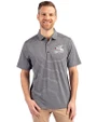 Chicago White Sox Cooperstown Cutter & Buck Forge Eco Heather Stripe Stretch Recycled Mens Polo Black Heather Front