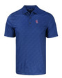 Los Angeles Angels Cooperstown Cutter & Buck Pike Eco Pebble Print Stretch Recycled Mens Polo NVBU_MANN_HG 1