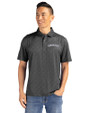 Colorado Rockies Cooperstown Cutter & Buck Pike Eco Pebble Print Stretch Recycled Mens Polo Black Front