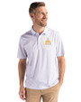 Seattle Mariners Cooperstown Cutter & Buck Pike Eco Pebble Print Stretch Recycled Mens Polo White Front