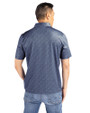 Toronto Blue Jays Cooperstown Cutter & Buck Pike Eco Pebble Print Stretch Recycled Mens Polo Navy Blue/White Back