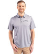 Colorado Rockies Cooperstown Cutter & Buck Pike Eco Tonal Geo Print Stretch Recycled Mens Polo Elemental Grey Front