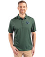 Tampa Bay Rays Cooperstown Cutter & Buck Pike Eco Tonal Geo Print Stretch Recycled Mens Polo Hunter Green Front
